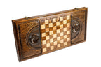 Khor Virap Monastery backgammon board in wood by Hrachya Ohanyan