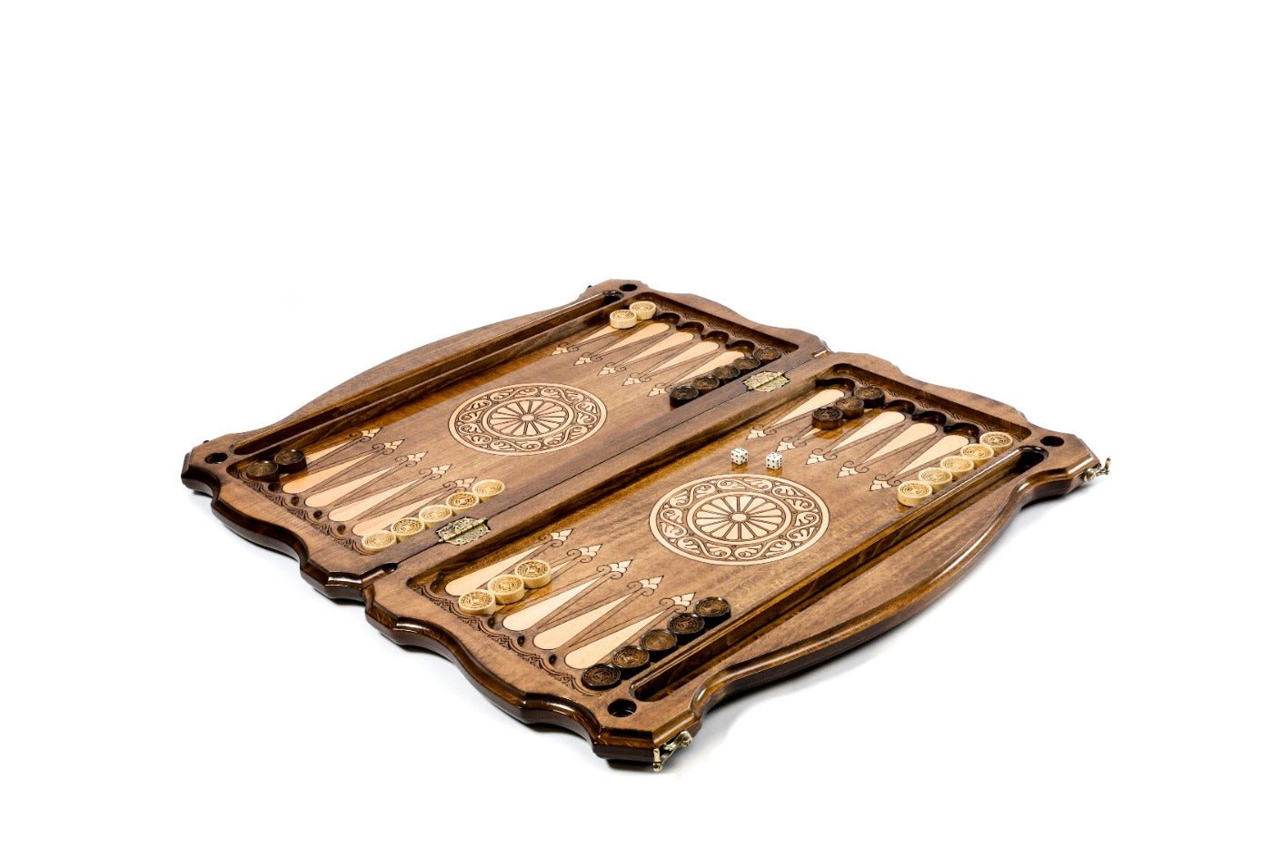 Interior view of the open board highlighting the mirror-polished playing surface.