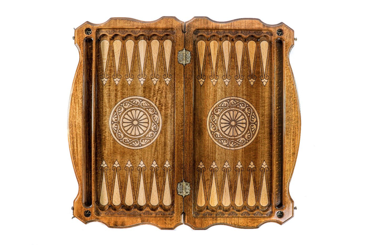 Backgammon Board - Chechen Republic Coat of Arms Wooden Design - Unumperfectus