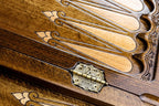 Chechen Republic Coat of Arms Design backgammon board - side profile showing the craftsmanship