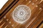 Chechen Republic Coat of Arms Design backgammon board - carrying case and accessories