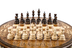 Circular ARMENIA Engraving chess set - corner detail of the board