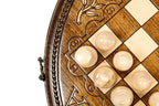 Circular ARMENIA Engraving chess set - top-down view of the board