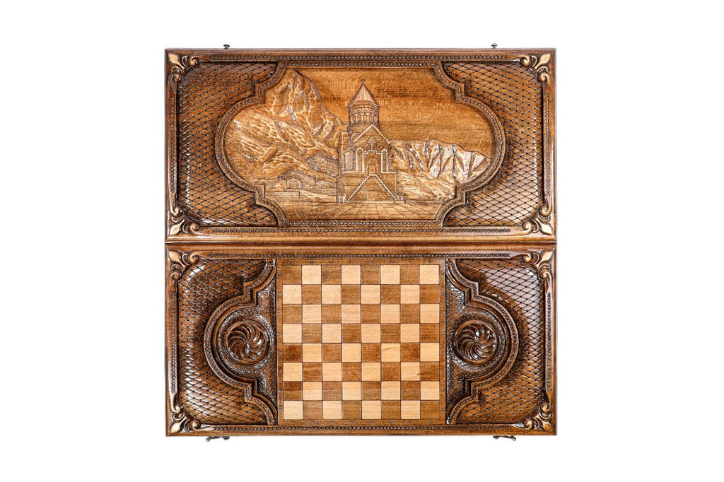 Backgammon Board - Noravank Monastery Wooden Design - Unumperfectus