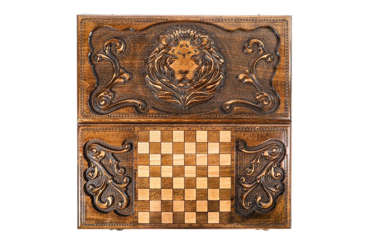 Wooden Backgammon Board Lion Classic 23.6" | 60 cm - Unumperfectus
