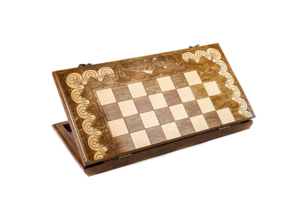 Ornamental Classic Chess Set & Backgammon Board 19.7" | 50 cm - Unumperfectus