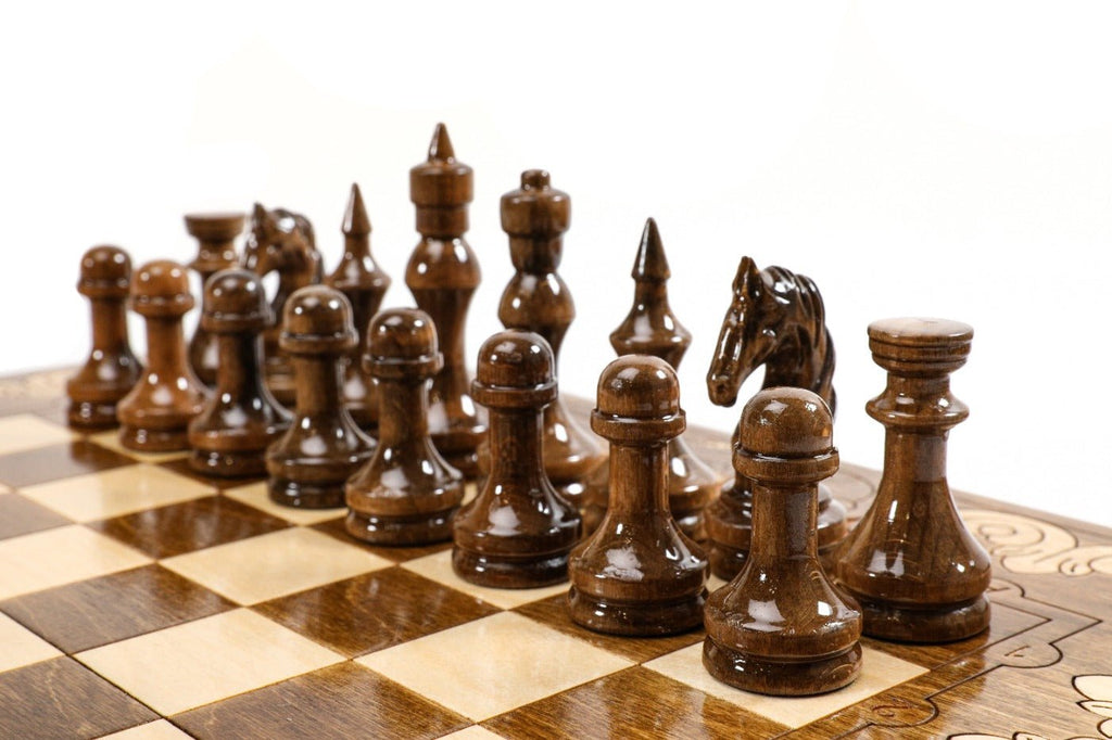 Ornamental Classic Chess Set & Backgammon Board 19.7" | 50 cm - Unumperfectus