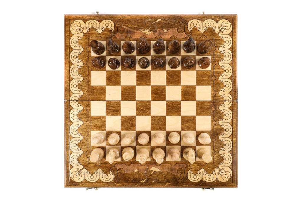 Ornamental Classic Chess Set & Backgammon Board 19.7" | 50 cm - Unumperfectus