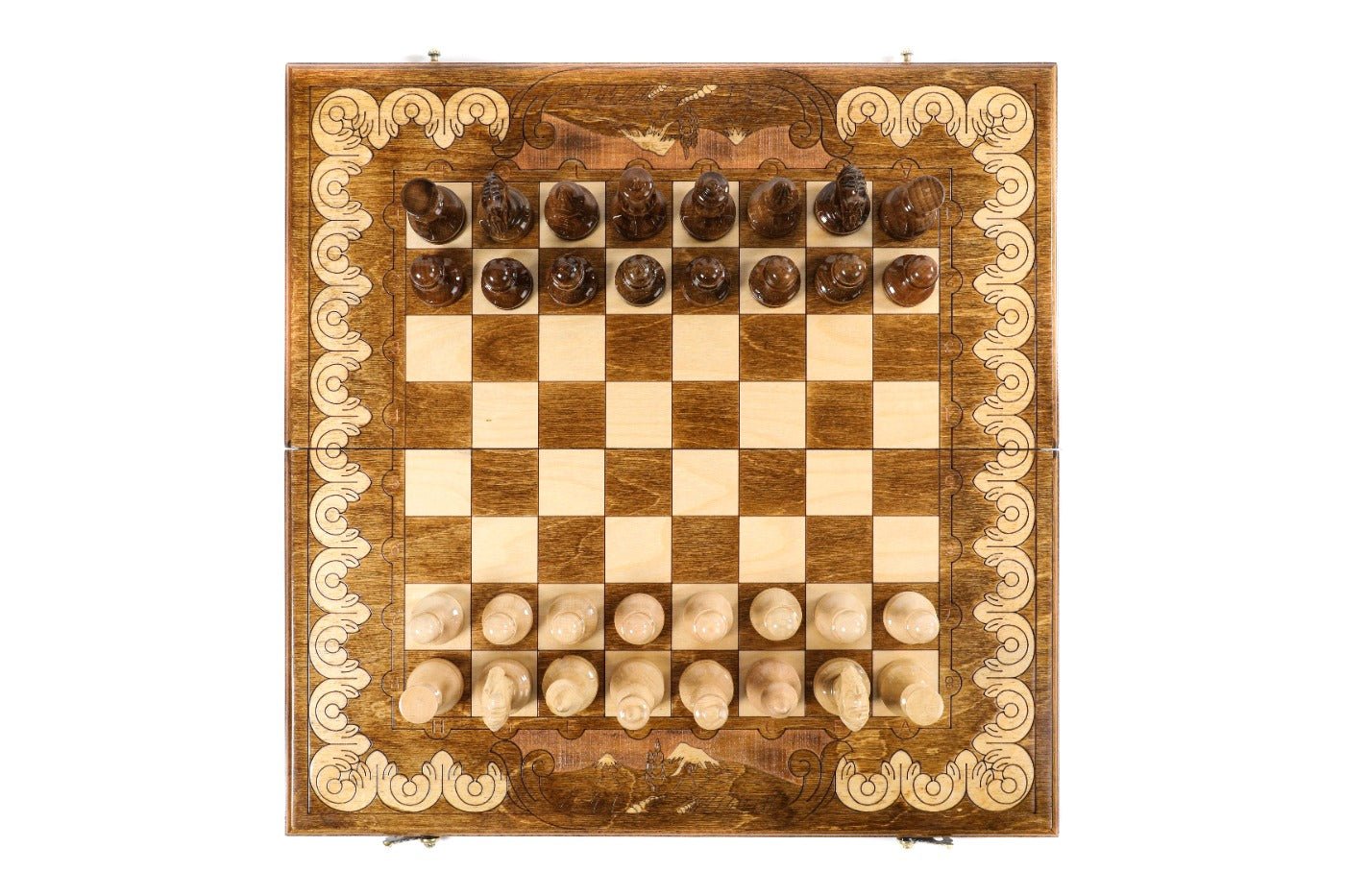 Ornamental Classic Chess Set & Backgammon Board 19.7" | 50 cm - Unumperfectus