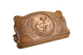 Closed Deer backgammon board showing the detailed hand-carved animal and contour outline.