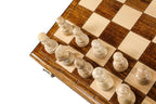 Classic chess and backgammon set - angled view showing the craftsmanship