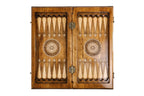 Classic chess and backgammon set - corner detail of the board