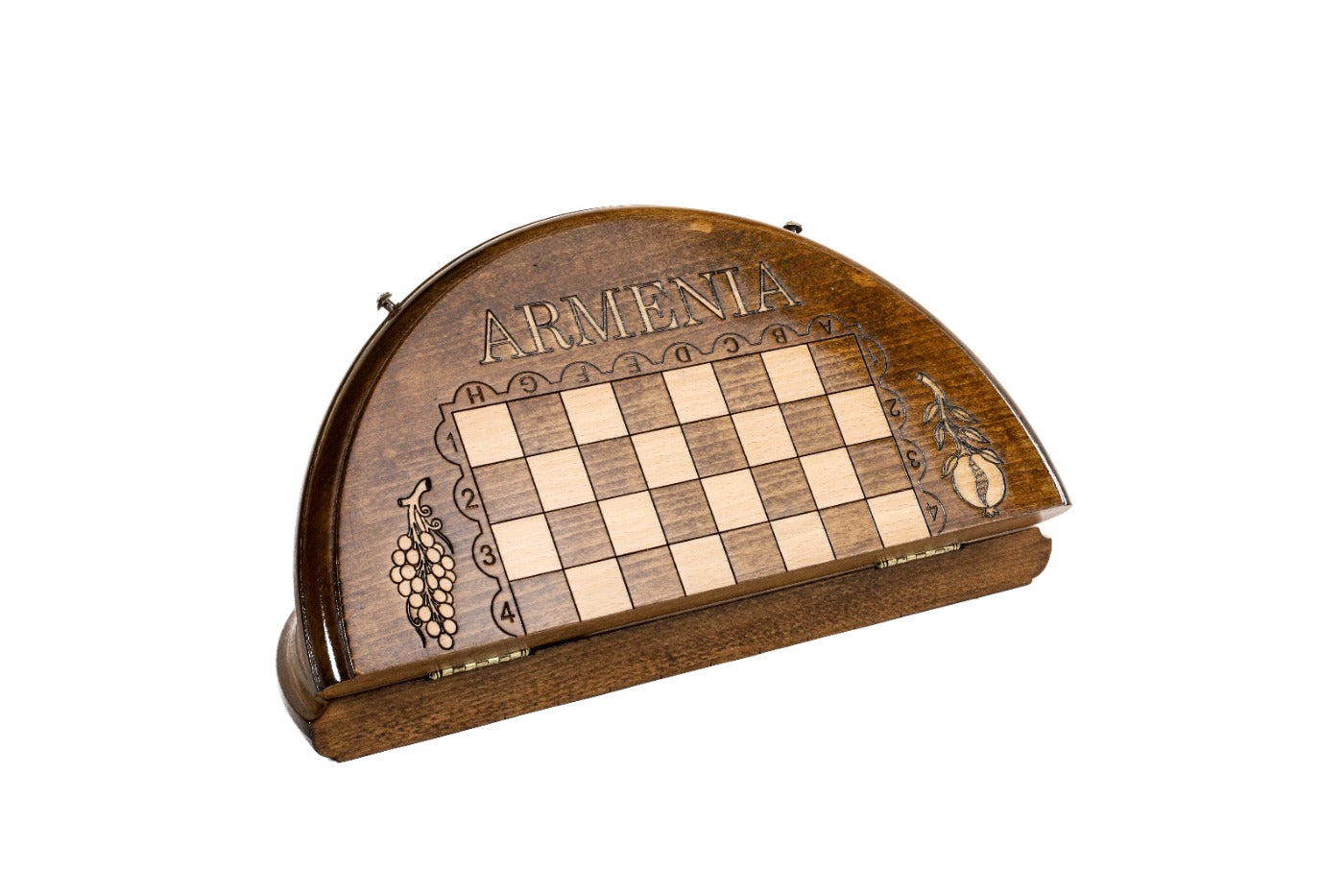 Circular Chess Set with ARMENIA Engraving – Wooden Chess Board - Unumperfectus