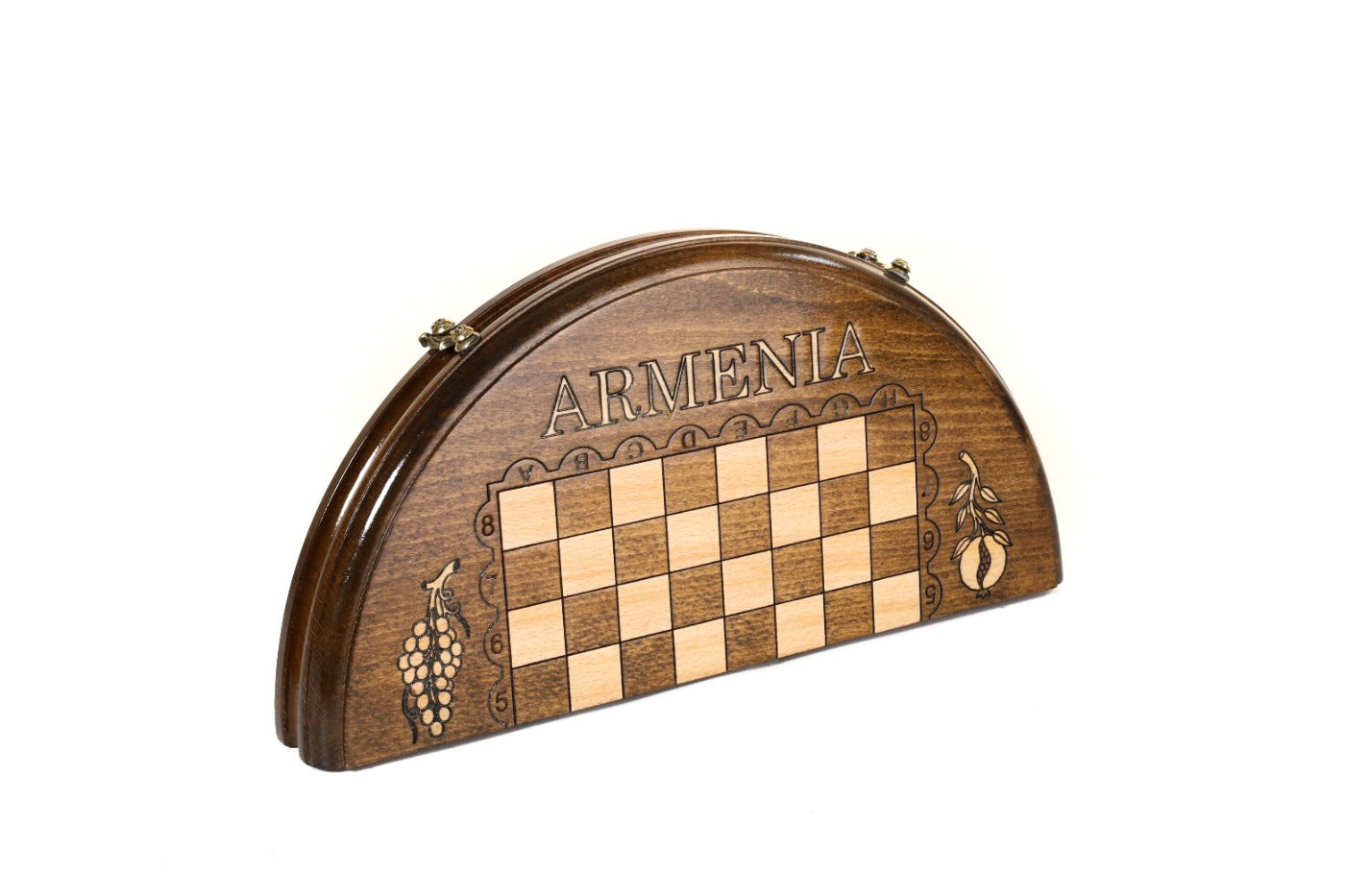 Circular Chess Set with ARMENIA Engraving – Wooden Chess Board - Unumperfectus