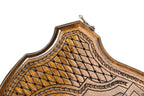 Coat of Arms of the Russian Federation backgammon board - close-up of the carved design