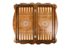Coat of Arms of the Russian Federation backgammon board - angled view
