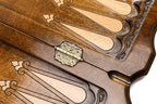 Coat of Arms of the Russian Federation backgammon board - side profile showing the craftsmanship