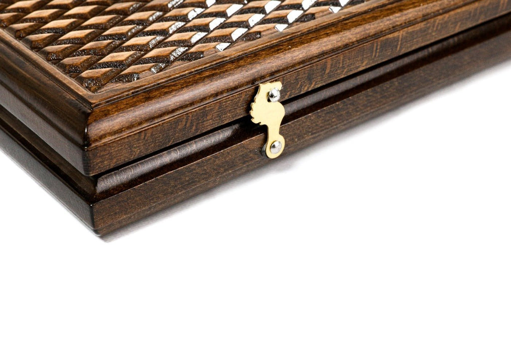 Wooden Backgammon Board Ornamental Motif Classic 23.6" | 60 cm - Unumperfectus