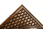 Ornamental Motif Classic backgammon board - playing pieces and dice arranged on the board