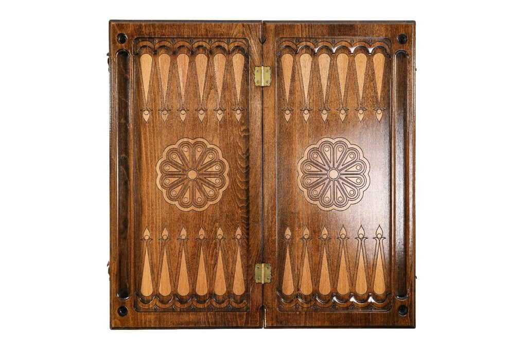 Wooden Backgammon Board Ornamental Motif Classic 23.6" | 60 cm - Unumperfectus