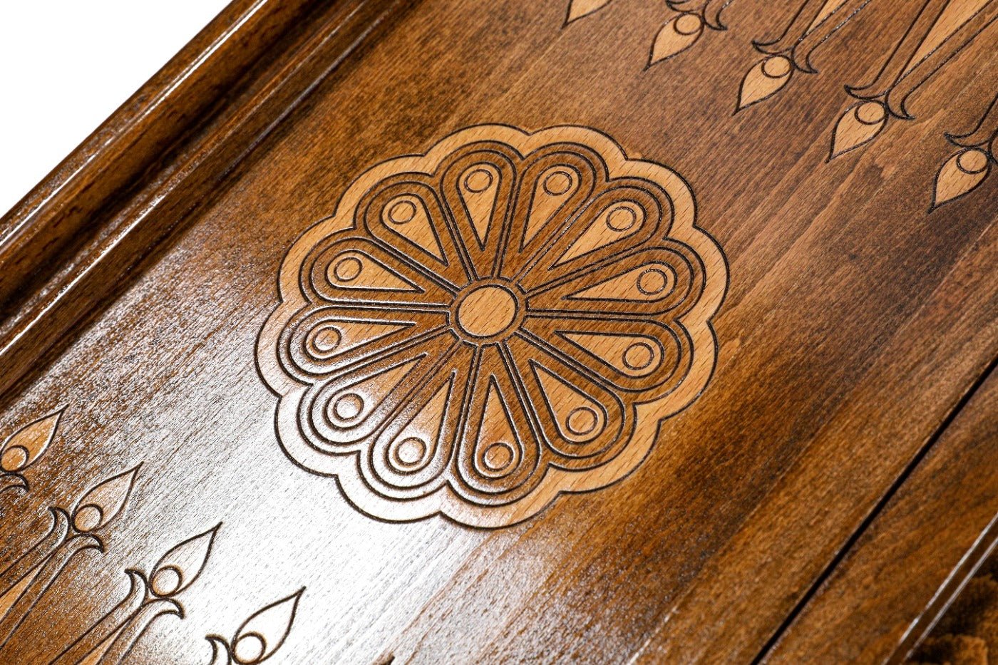 Wooden Backgammon Board Ornamental Motif Classic 23.6" | 60 cm - Unumperfectus