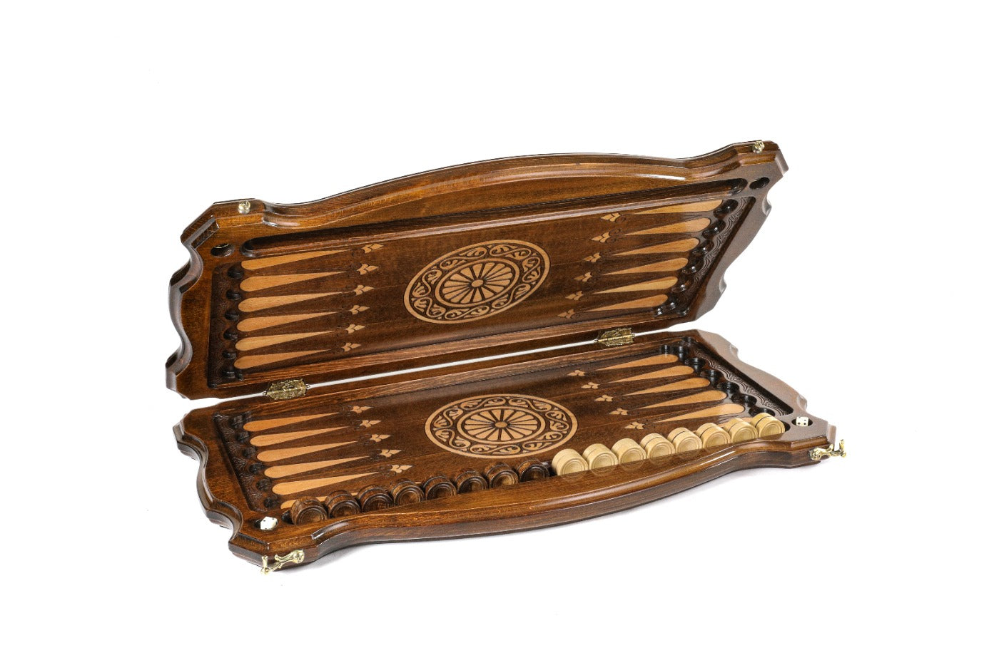 Backgammon Board - Georgia Coat of Arms Wooden Design - Unumperfectus