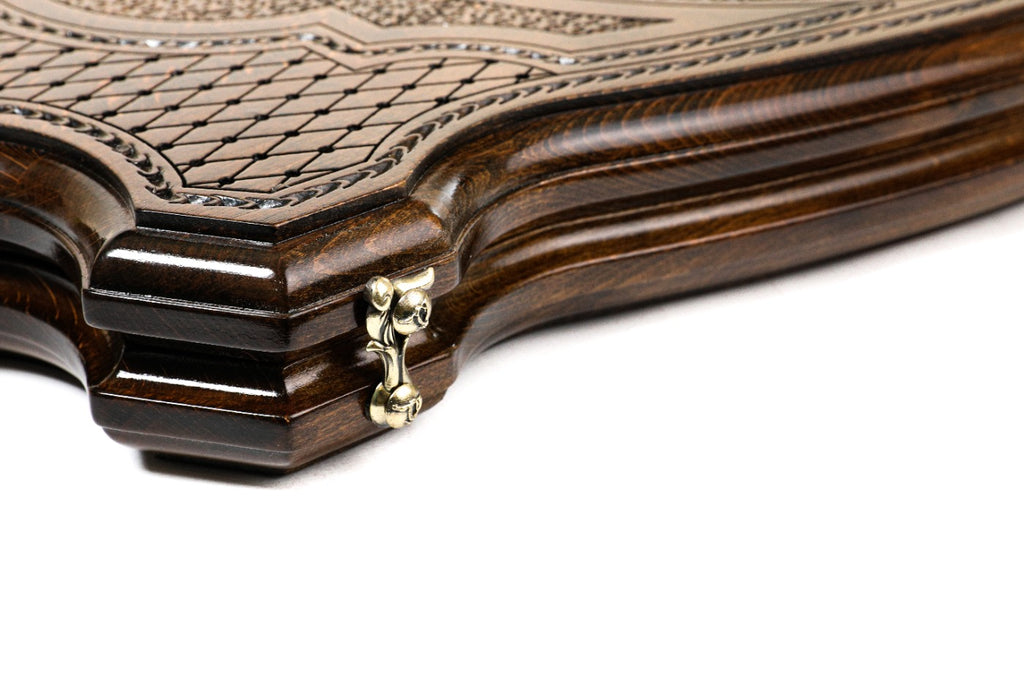 Backgammon Board - Georgia Coat of Arms Wooden Design - Unumperfectus