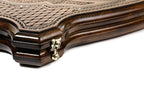 Georgia Coat of Arms Design backgammon board - playing pieces and dice arranged on the board