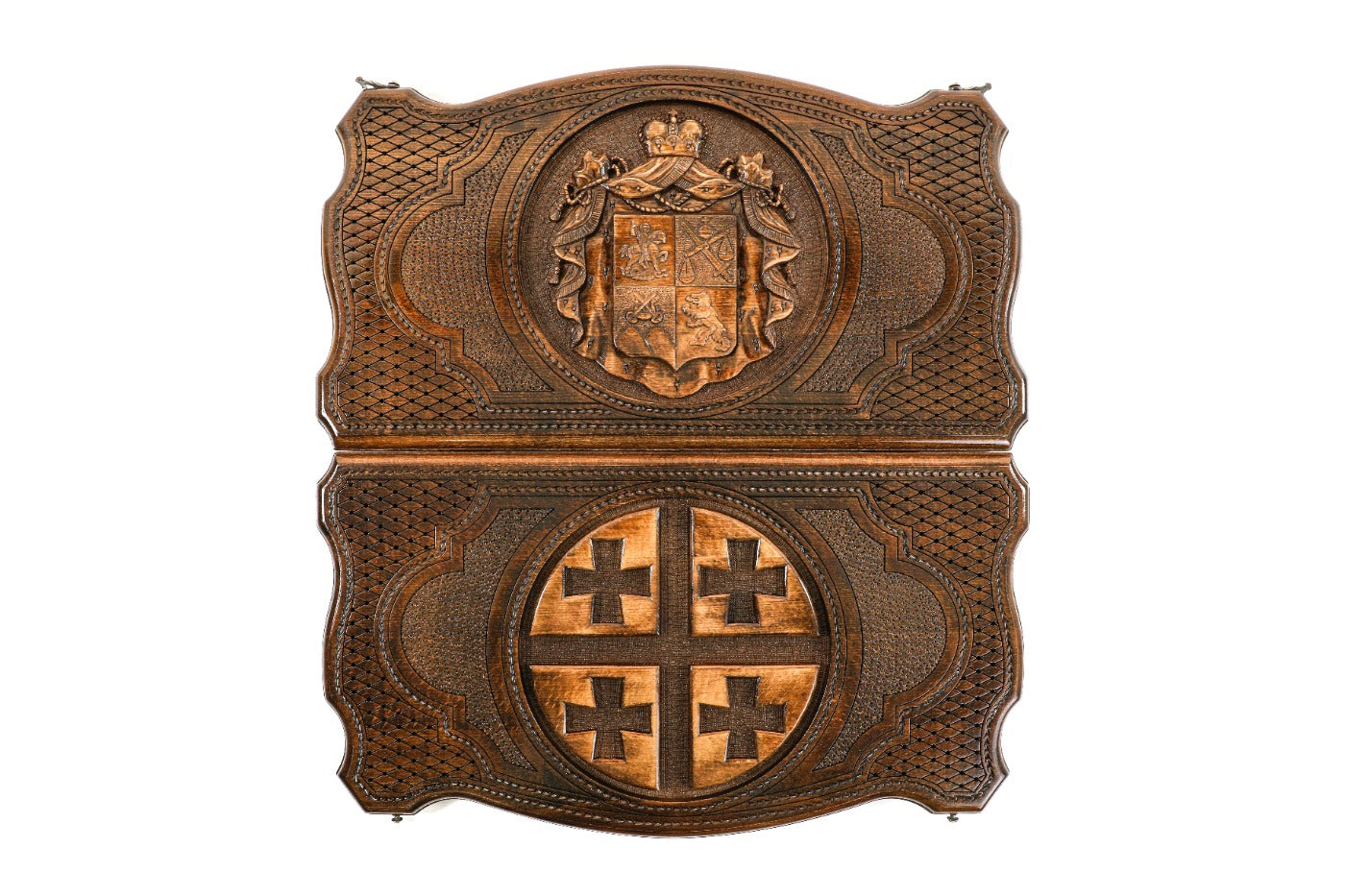 Backgammon Board - Georgia Coat of Arms Wooden Design - Unumperfectus
