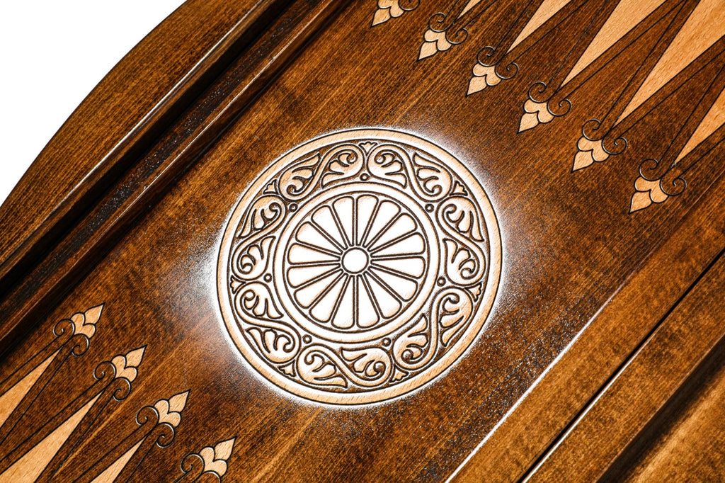 Backgammon Board - Georgia Coat of Arms Wooden Design - Unumperfectus