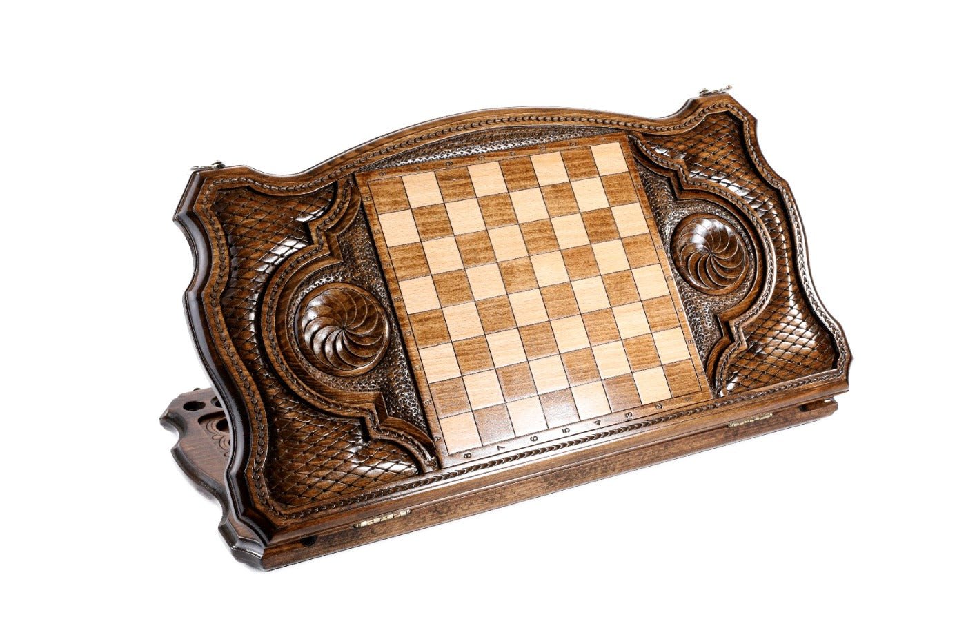 Backgammon Board - Ornamental Wooden Design - Unumperfectus