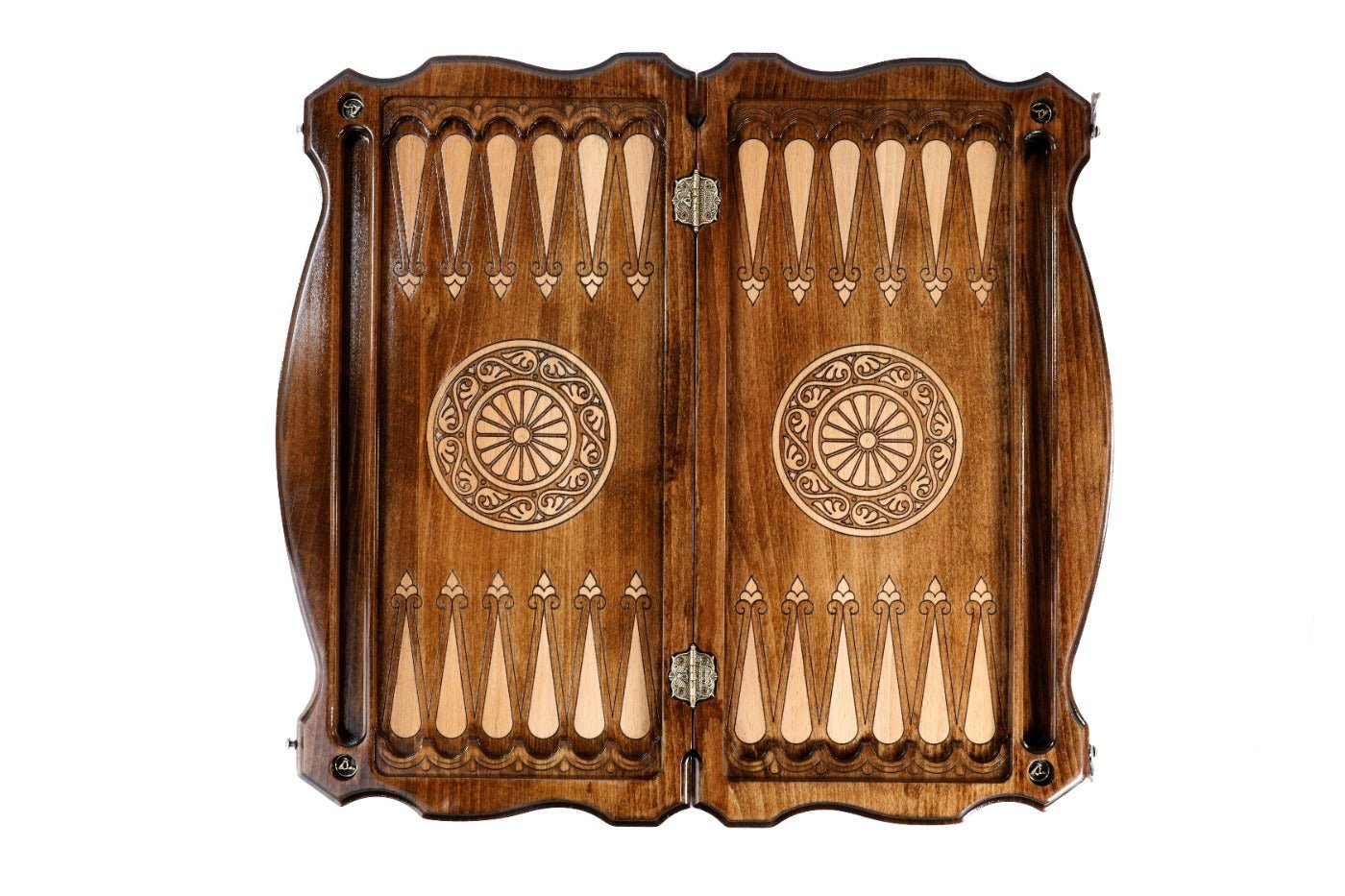 Backgammon Board - Ornamental Wooden Design - Unumperfectus
