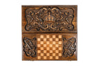 Rococo Classic backgammon board - corner detail of the board