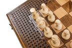 Classic Carved chess and backgammon set - carrying case included