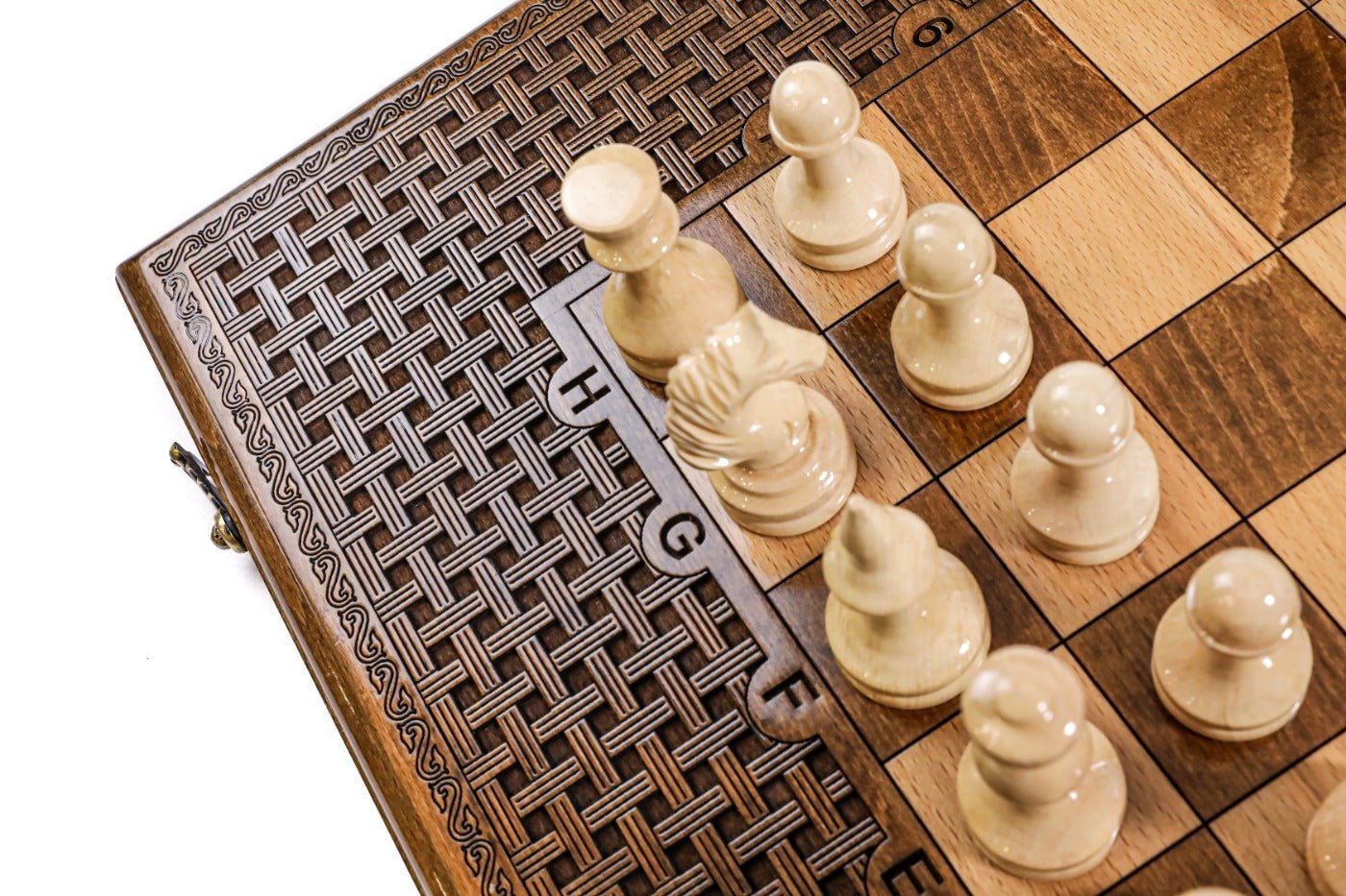 Classic Carved Chess Set & Backgammon Board 23.6" | 60 cm - Unumperfectus