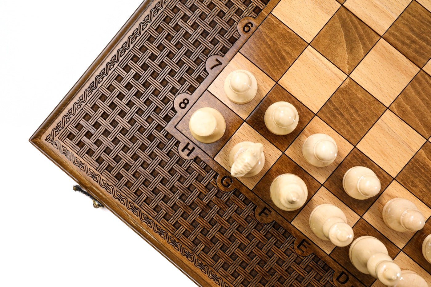 Classic Carved Chess Set & Backgammon Board 23.6" | 60 cm - Unumperfectus