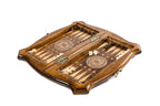 Beech wood chess and backgammon set minimalist contour frame design