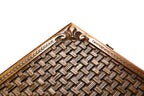 Coat of Arms of Armenia Classic Inlay Braid Motif backgammon board - side profile showing the craftsmanship