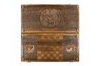 Coat of Arms of Armenia Classic Inlay Braid Motif backgammon board in wood by Hrachya Ohanyan