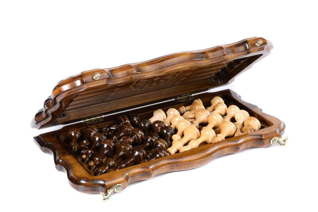 Armenian Ornamental Chess Set & Backgammon Board 15.7" | 40 cm - Unumperfectus