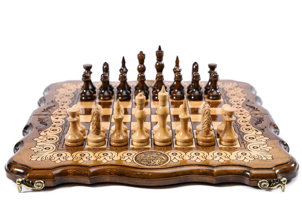 Armenian Ornamental Chess Set & Backgammon Board 15.7" | 40 cm - Unumperfectus