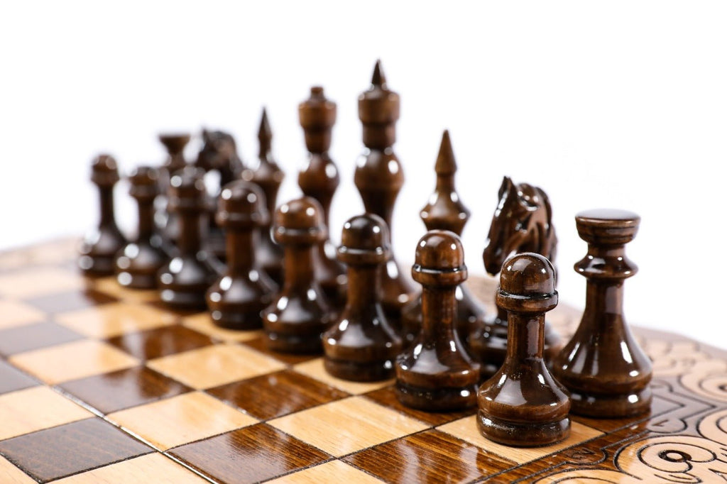Armenian Ornamental Chess Set & Backgammon Board 15.7" | 40 cm - Unumperfectus