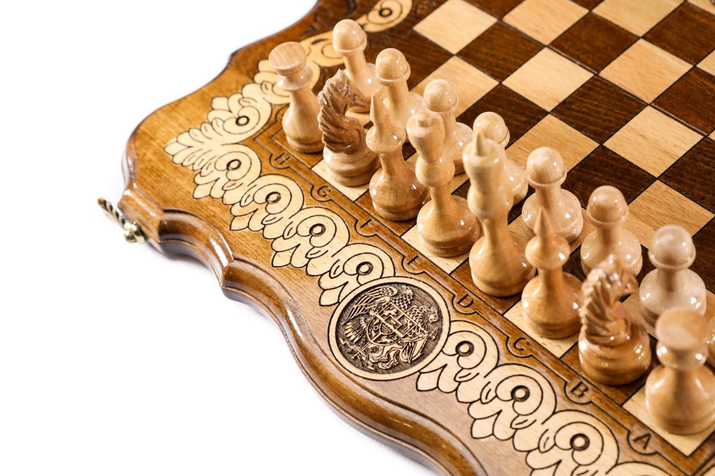 Armenian Ornamental Chess Set & Backgammon Board 15.7" | 40 cm - Unumperfectus