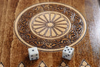 Coat of Arms of Armenia backgammon board - close-up of the playing surface