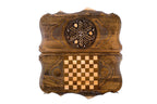 Pomegranate Grape Cluster backgammon board in wood by Hrachya Ohanyan