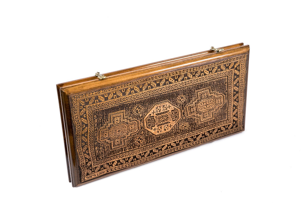 The interior view of the open Hrachya Ohanyan Lori set highlighting the smooth wood finish and professional pips.