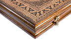 Lori Carpet Pattern backgammon board - open board ready for play