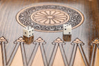 Ornamental Heritage backgammon board - close-up of the playing surface