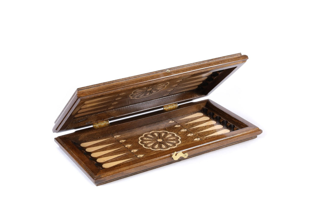 Handcrafted backgammon set with Armenia cultural motif detailing