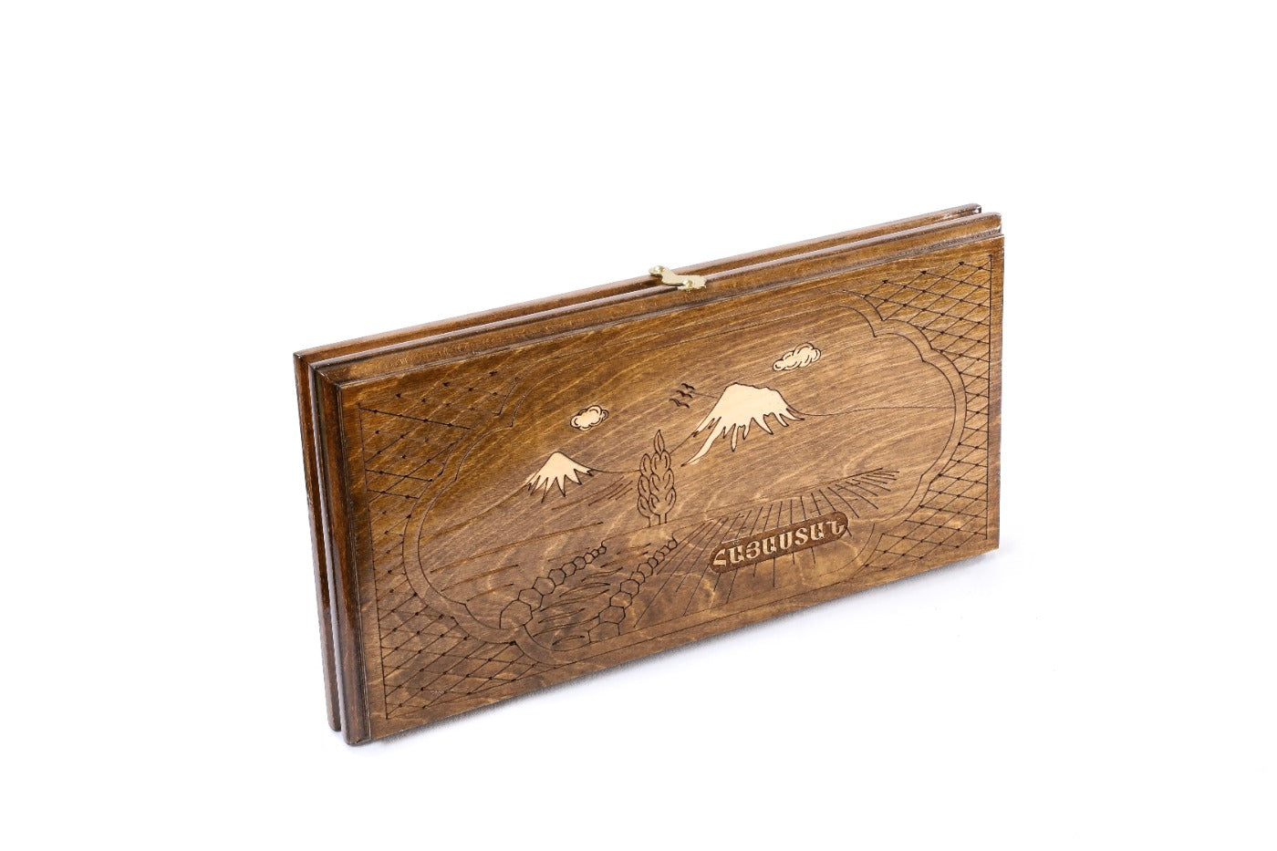 Large Armenian backgammon board with national inspired craftsmanship